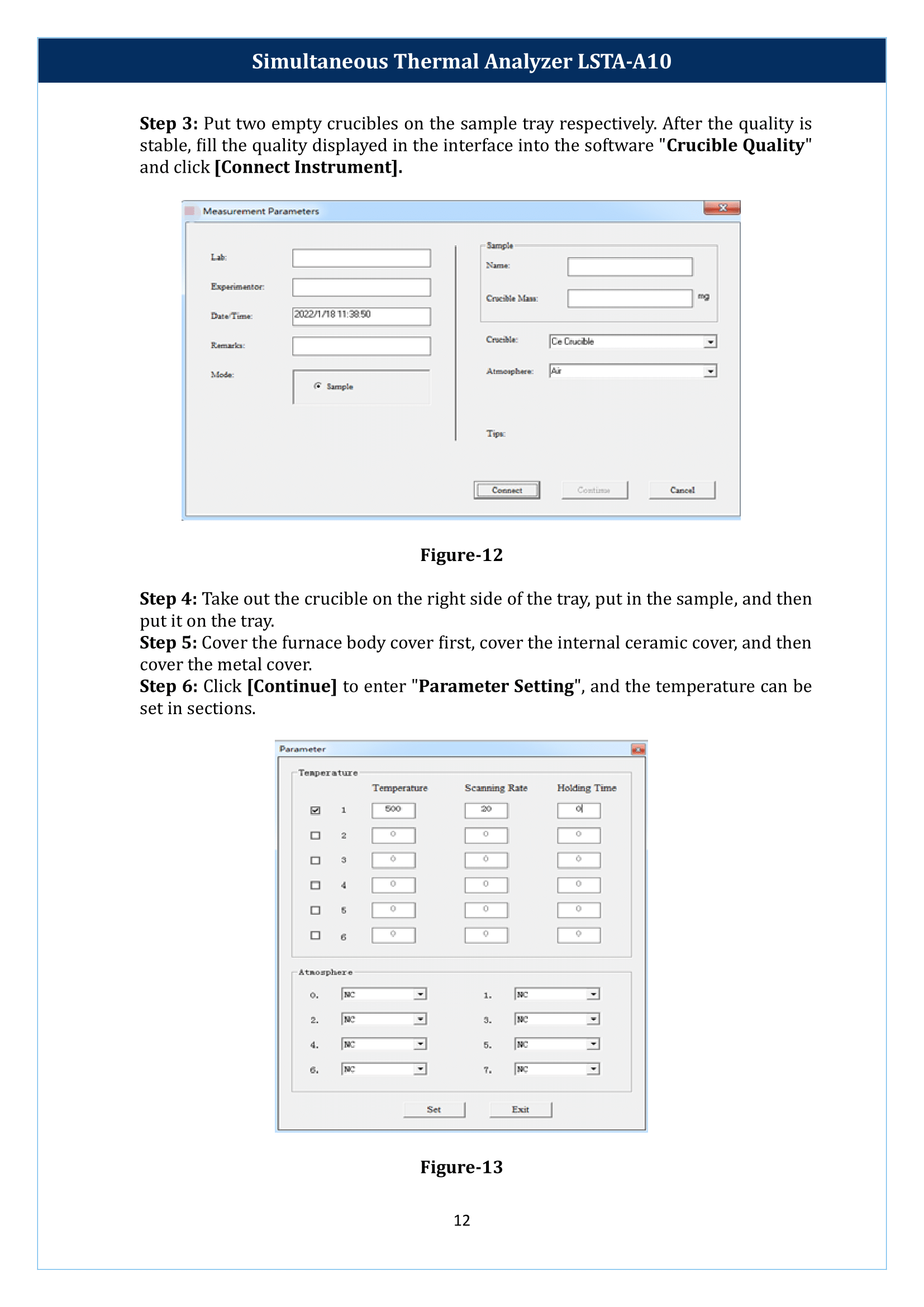 Simultaneous Thermal Analyzer LSTA-A10 Manual
