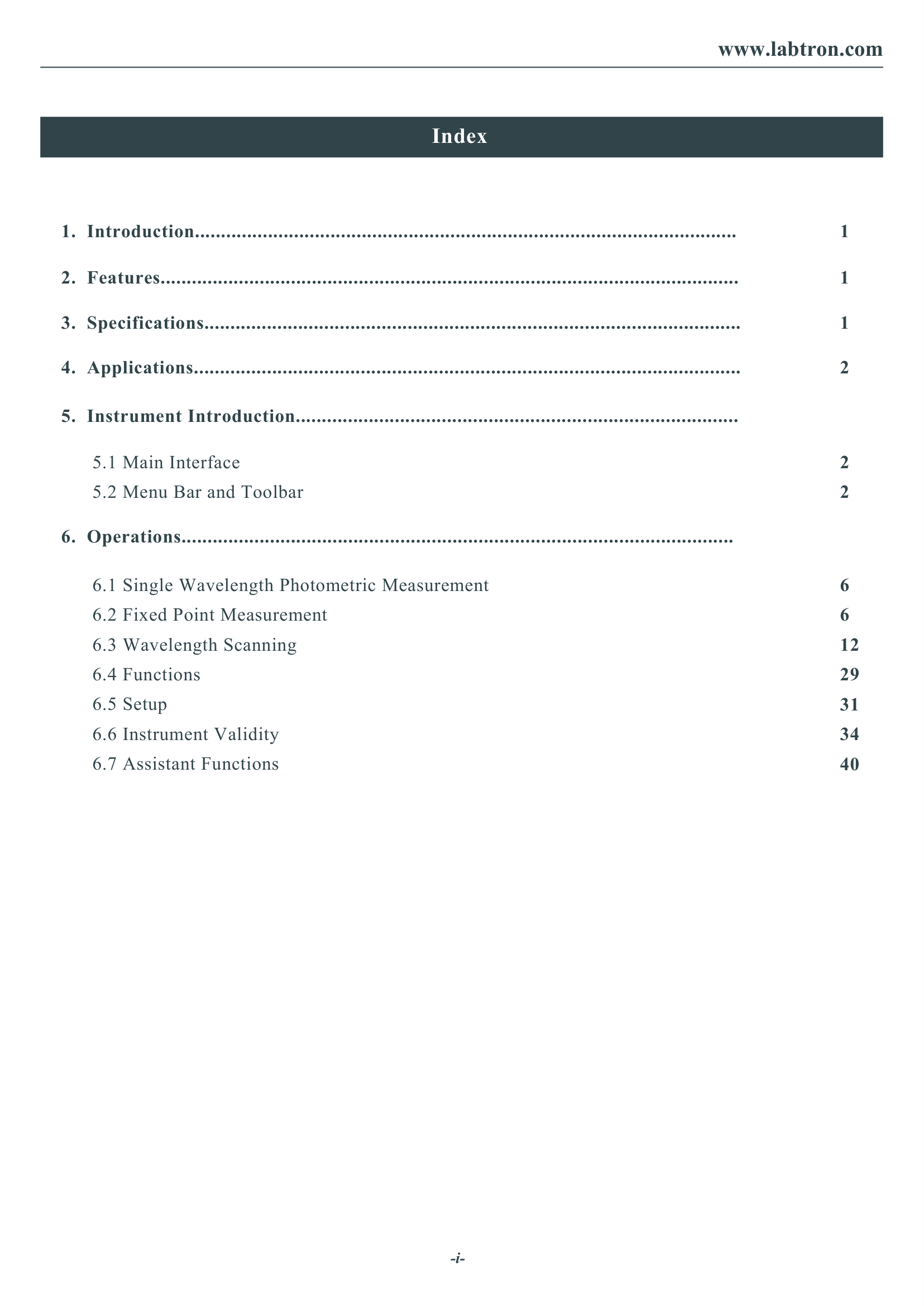 Single Beam UV-Visible Spectrophotometer LUS-A10 Manual