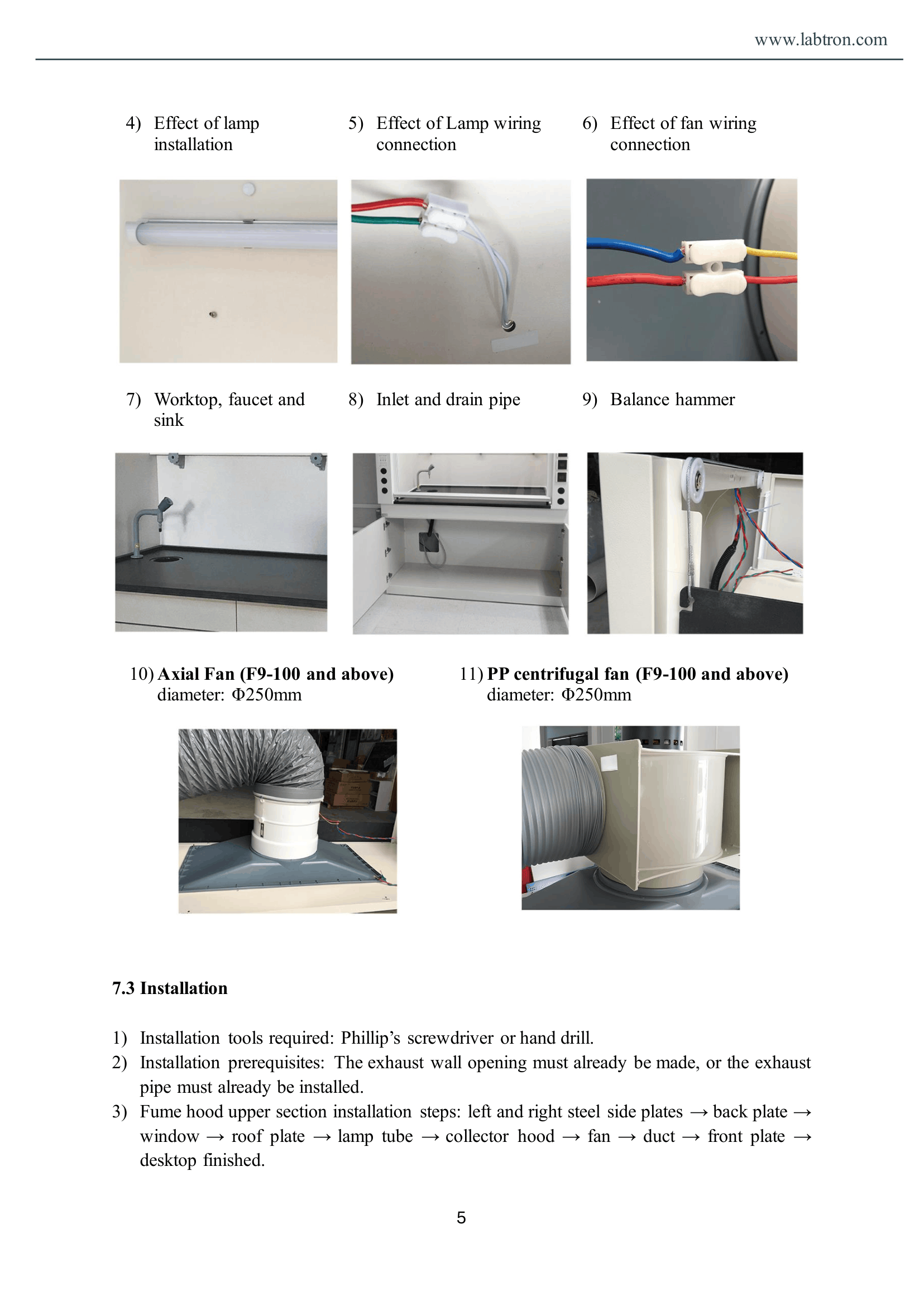 Stainless Steel Fume Hood LSFH-A11 Manual
