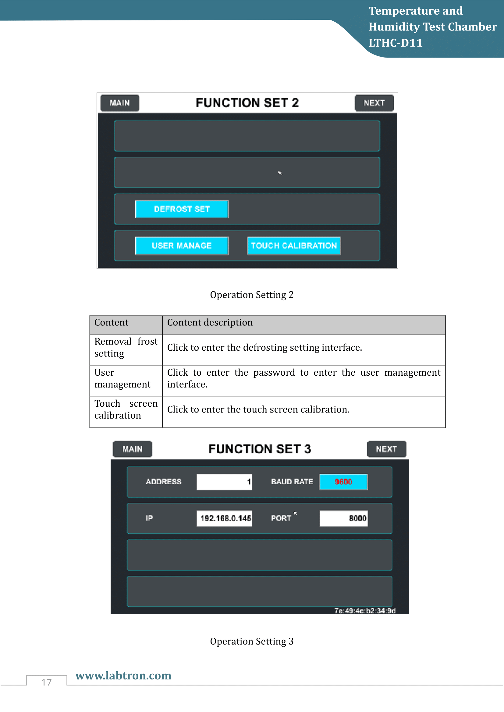 Temperature and Humidity Test Chamber LTHC-D11 Manual