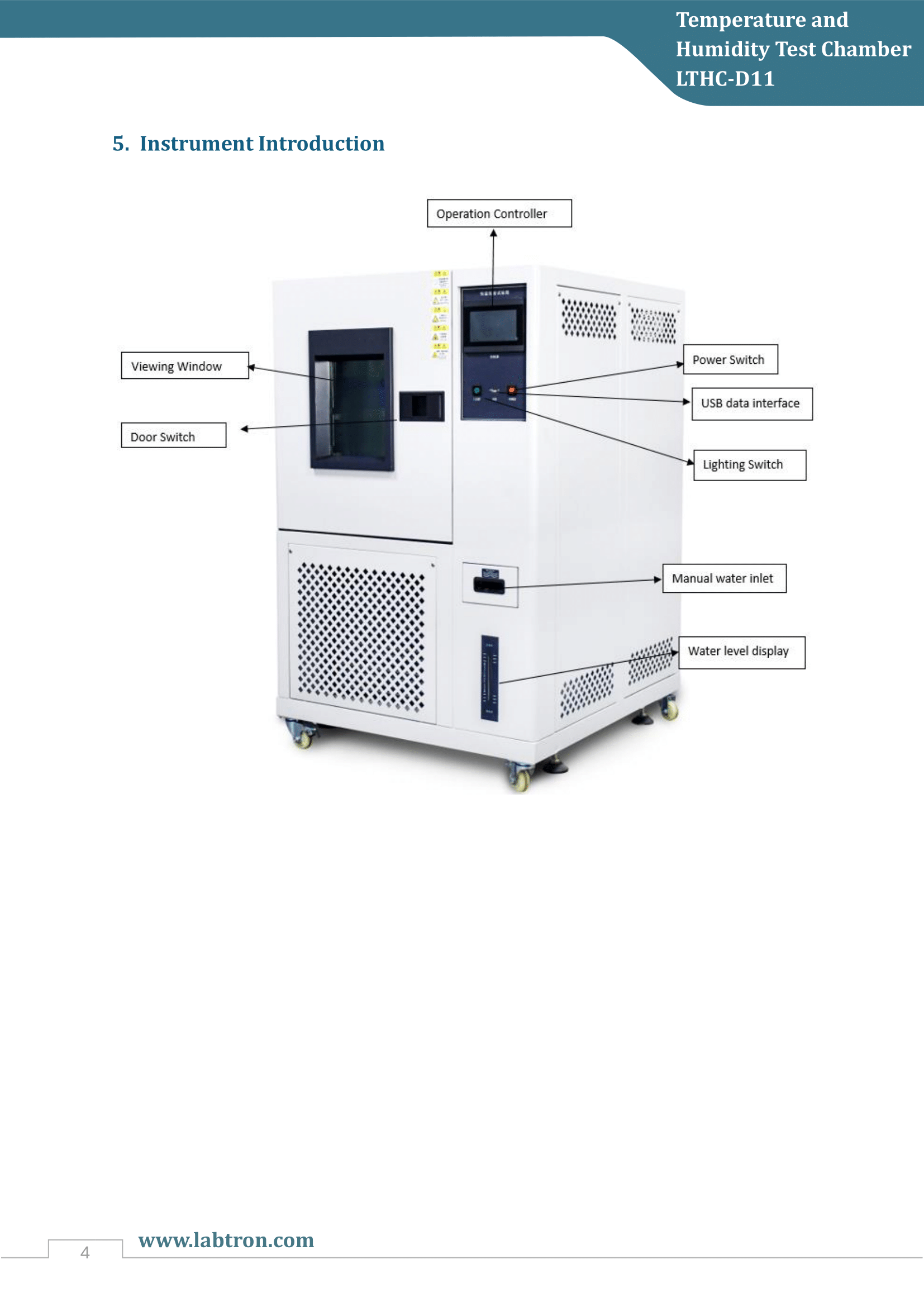 Temperature and Humidity Test Chamber LTHC-D11 Manual