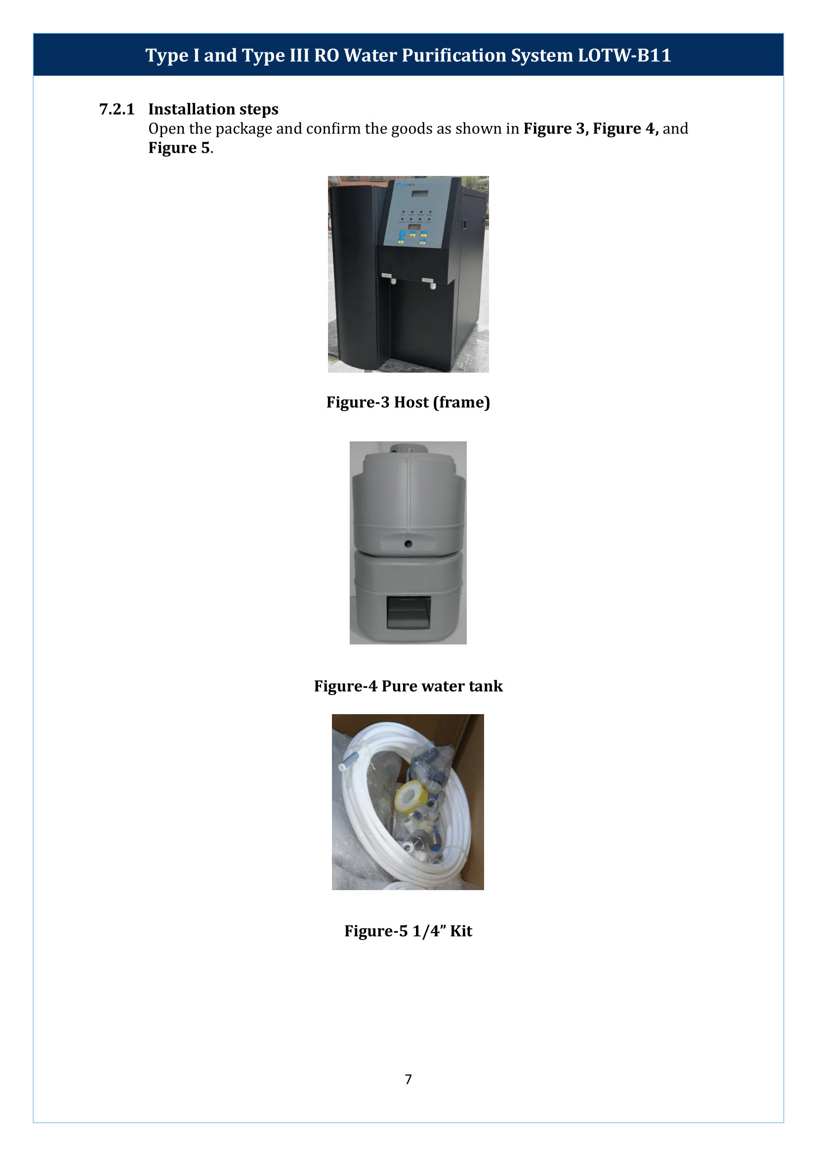 Type I And Type III RO Water Purification System LOTW-B11 Manual