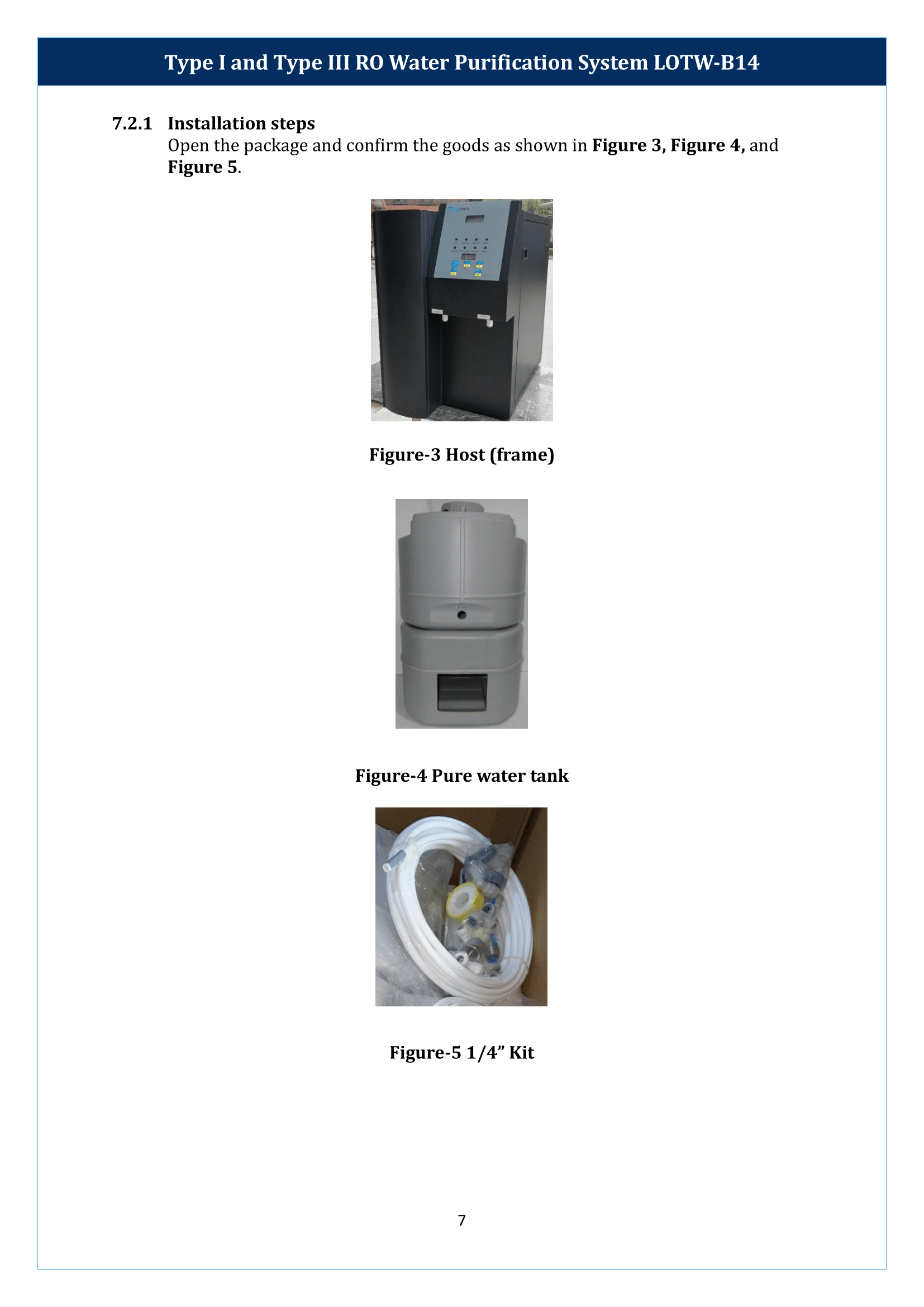 Type I And Type III RO Water Purification System LOTW-B14 Manual
