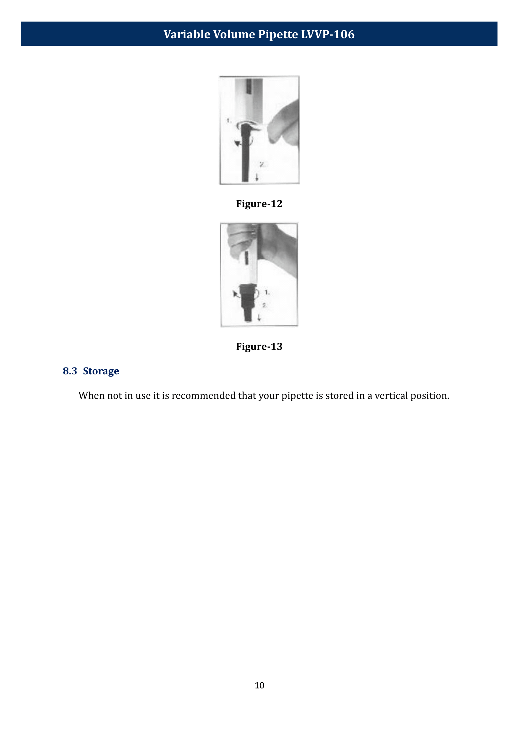 Variable Volume Pipette LVVP-106 Manual