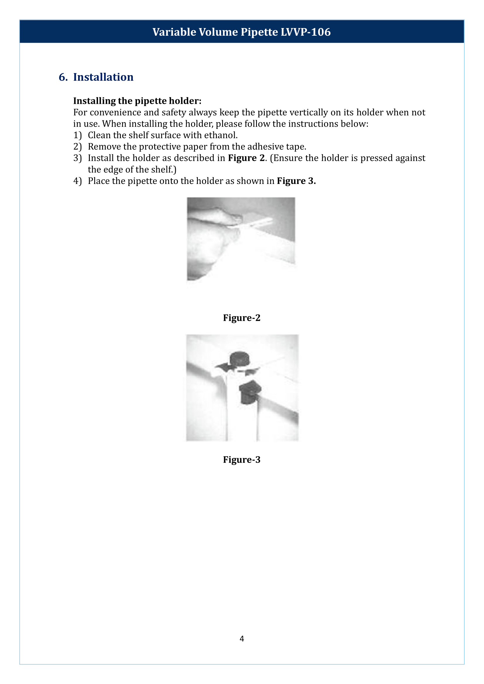 Variable Volume Pipette LVVP-106 Manual