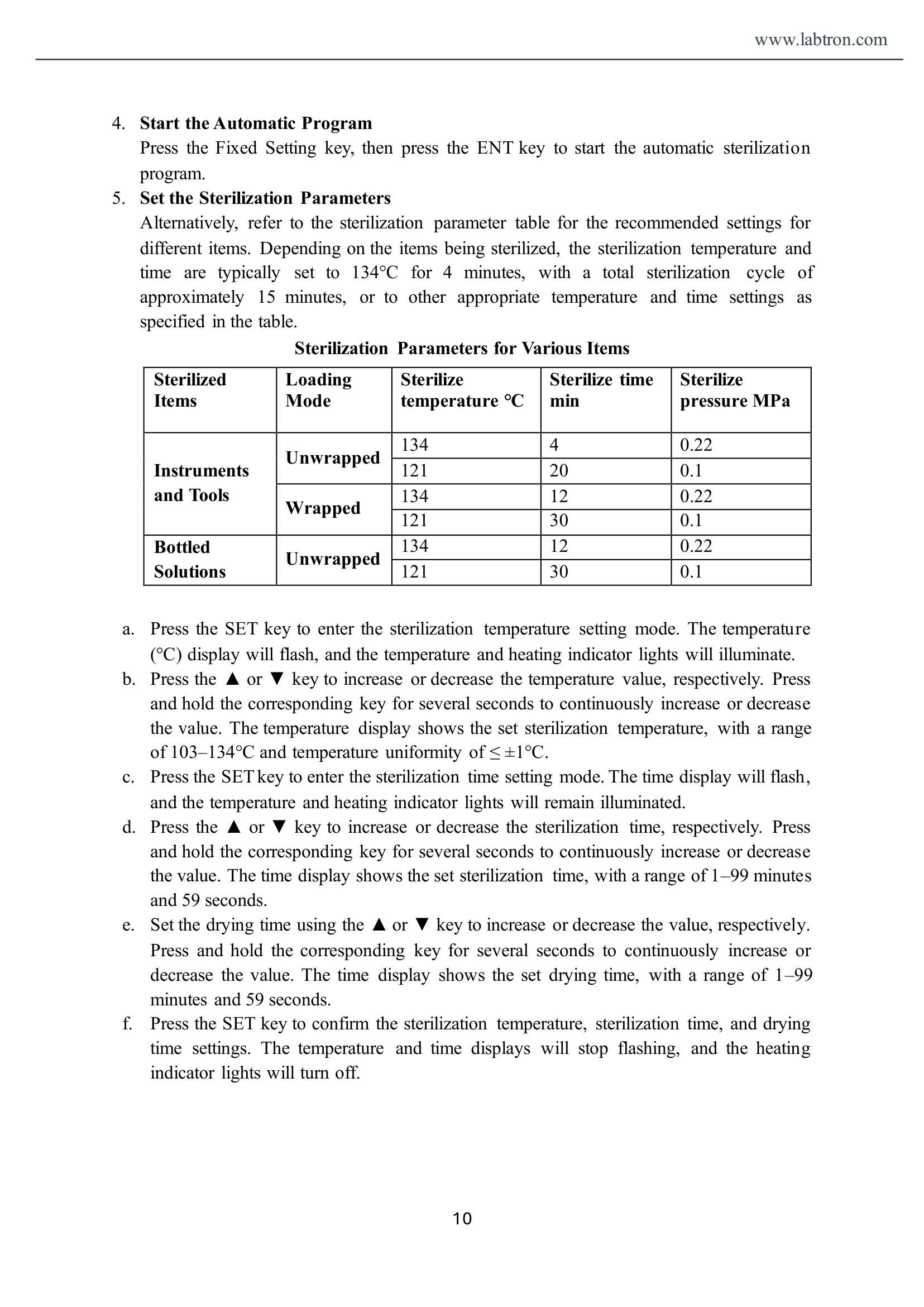 Vertical Autoclave LVA-A11 Manual
