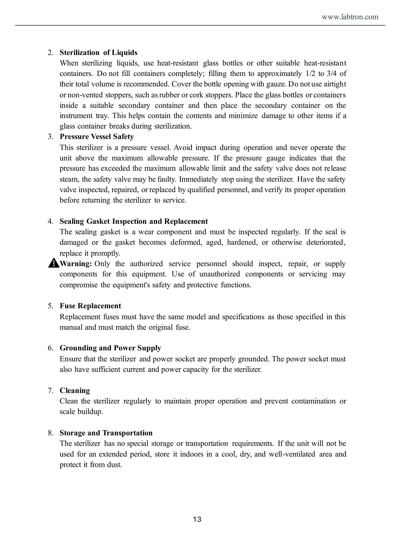 Vertical Autoclave LVA-A11 Manual