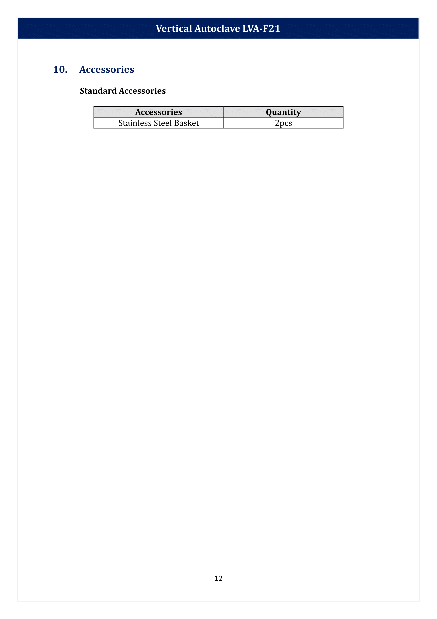 Vertical Autoclave LVA-F21 Manual