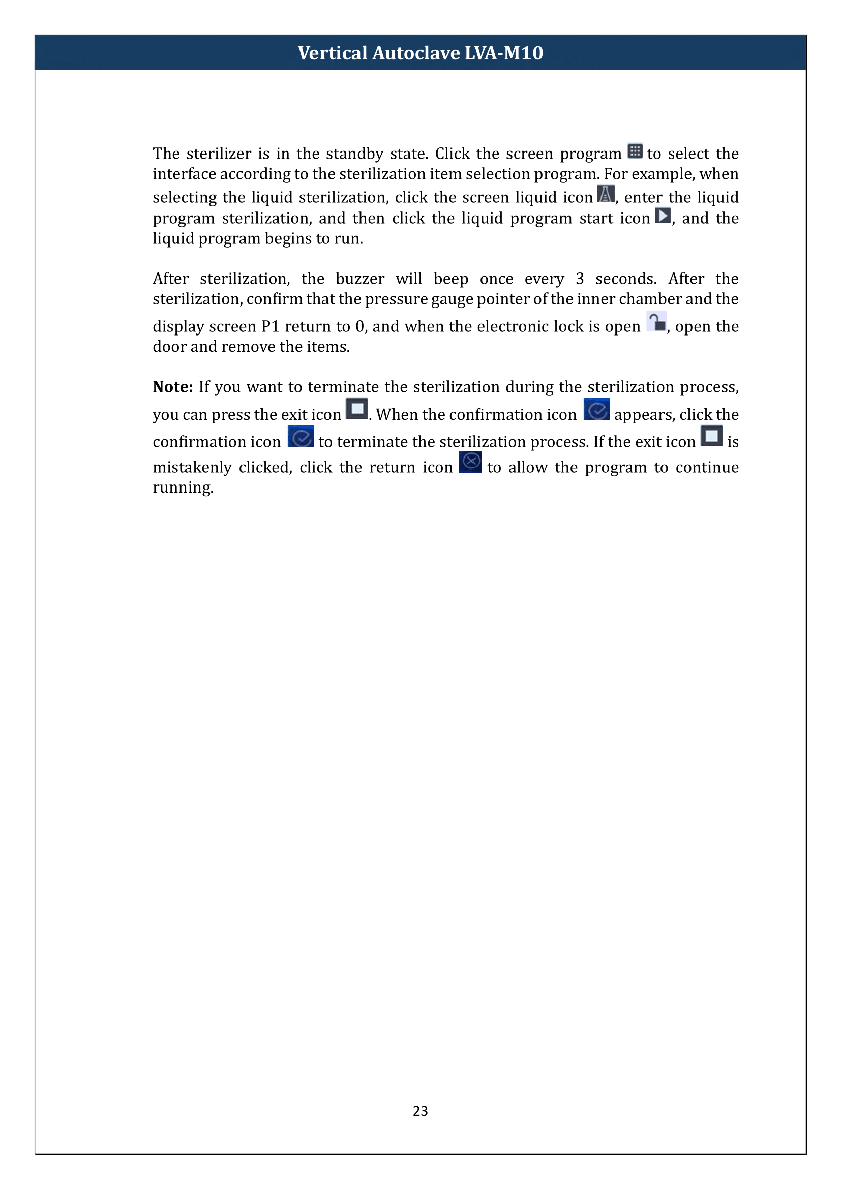 Vertical Autoclave LVA-M10 Manual