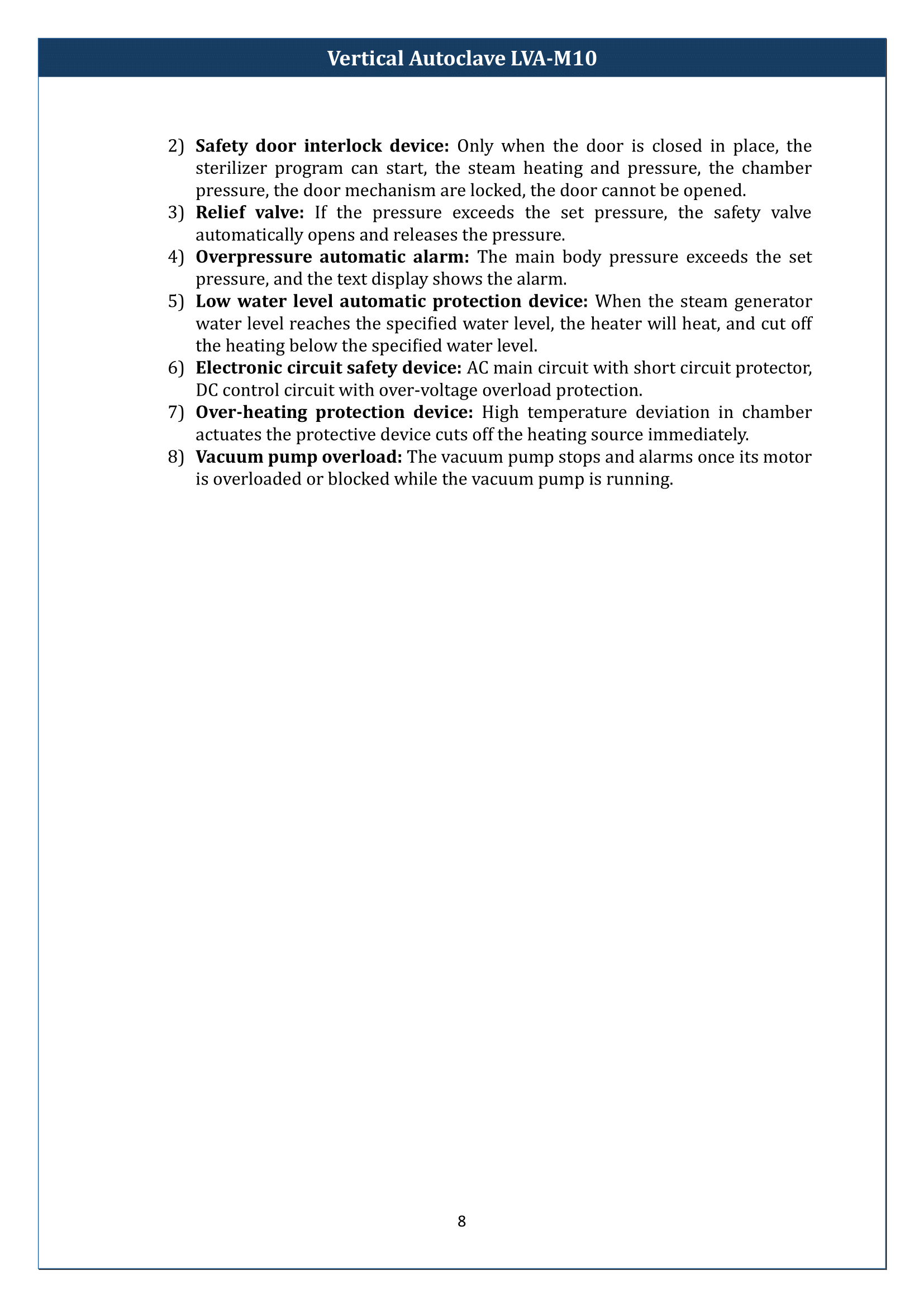 Vertical Autoclave LVA-M10 Manual