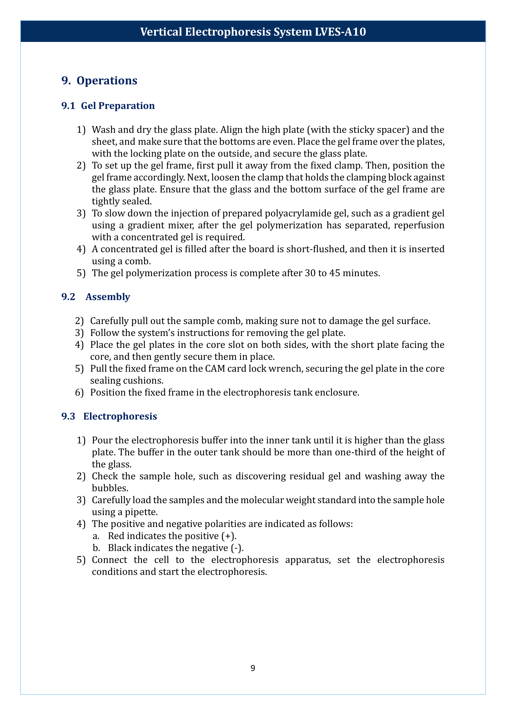 Vertical Electrophoresis System LVES-A10 Manual
