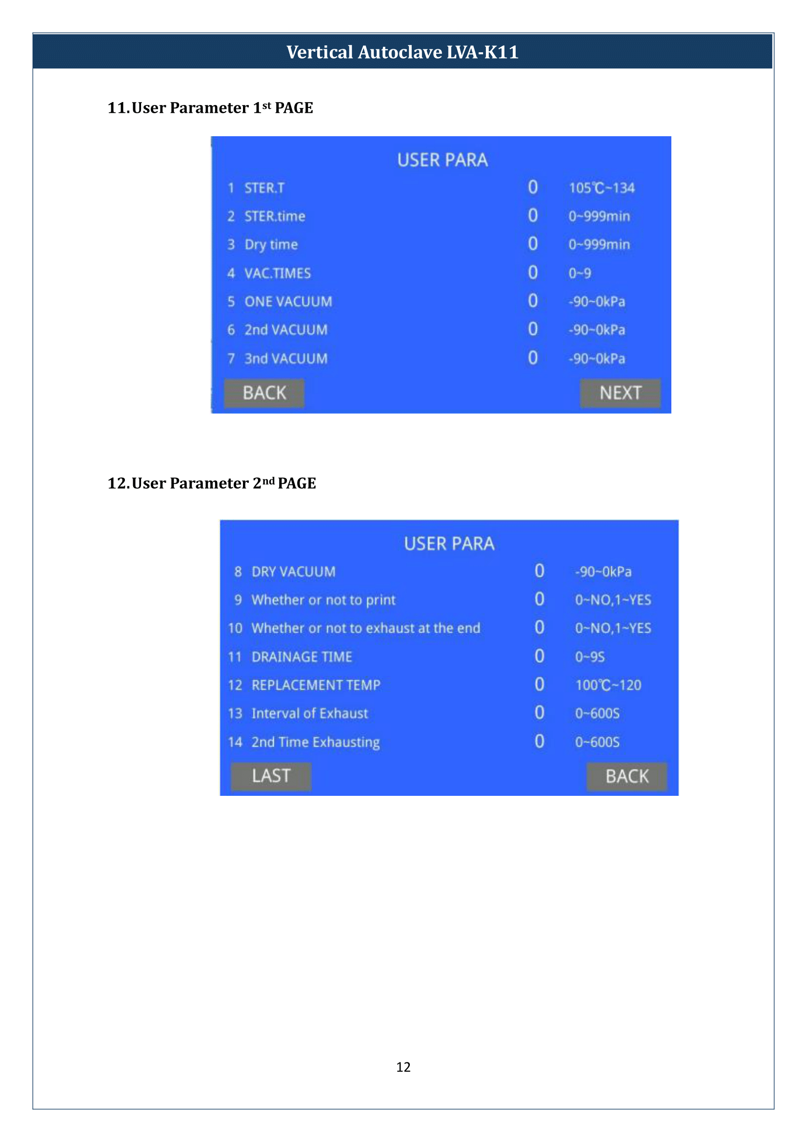Vertical Laboratory Autoclave LVA-K11 Manual