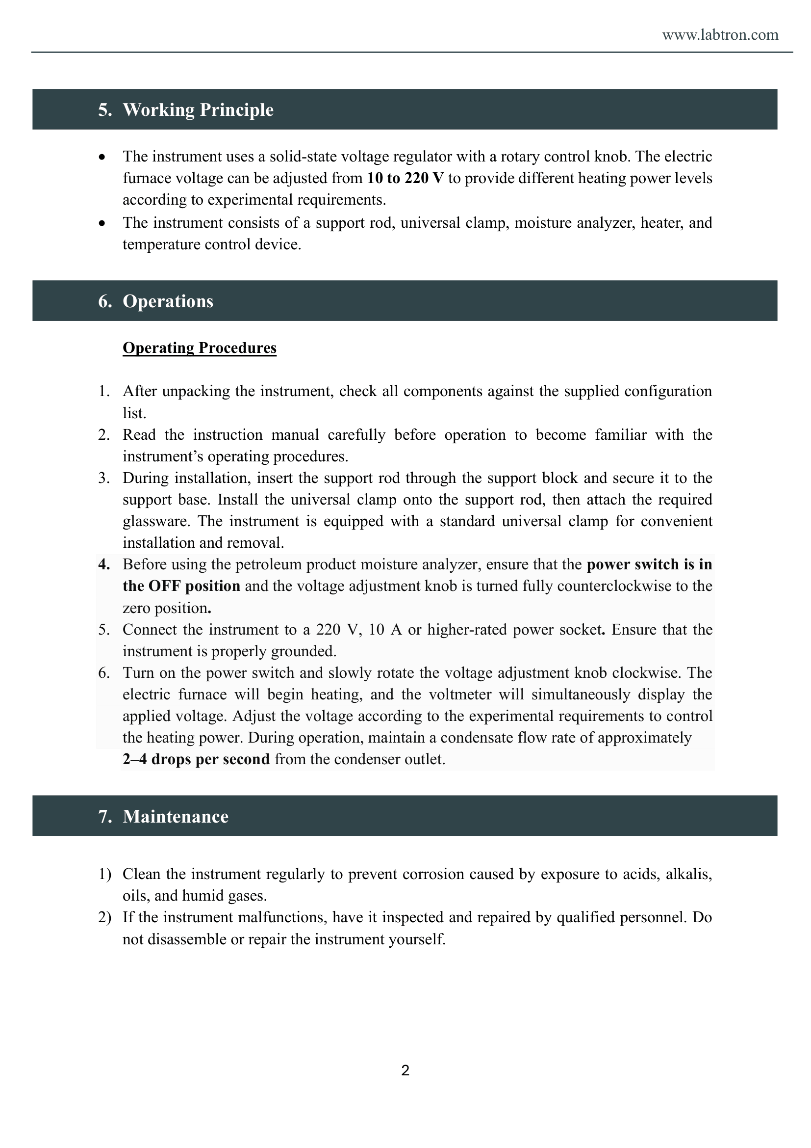 Water Content Tester LWT-A10 Manual