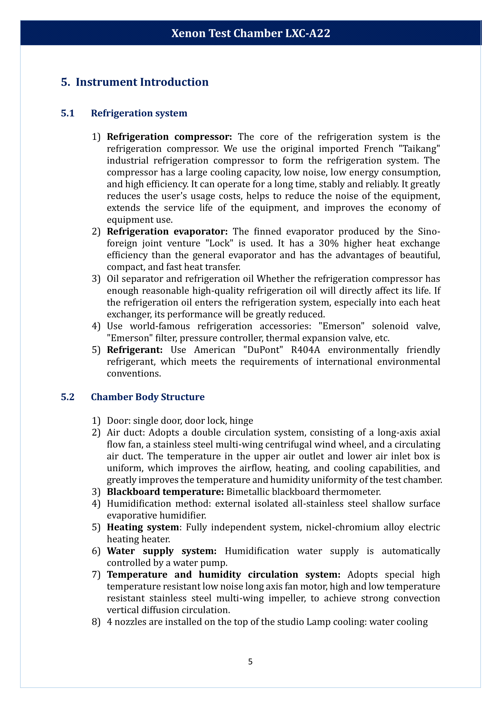 Xenon Test Chamber LXC-A22 Manual