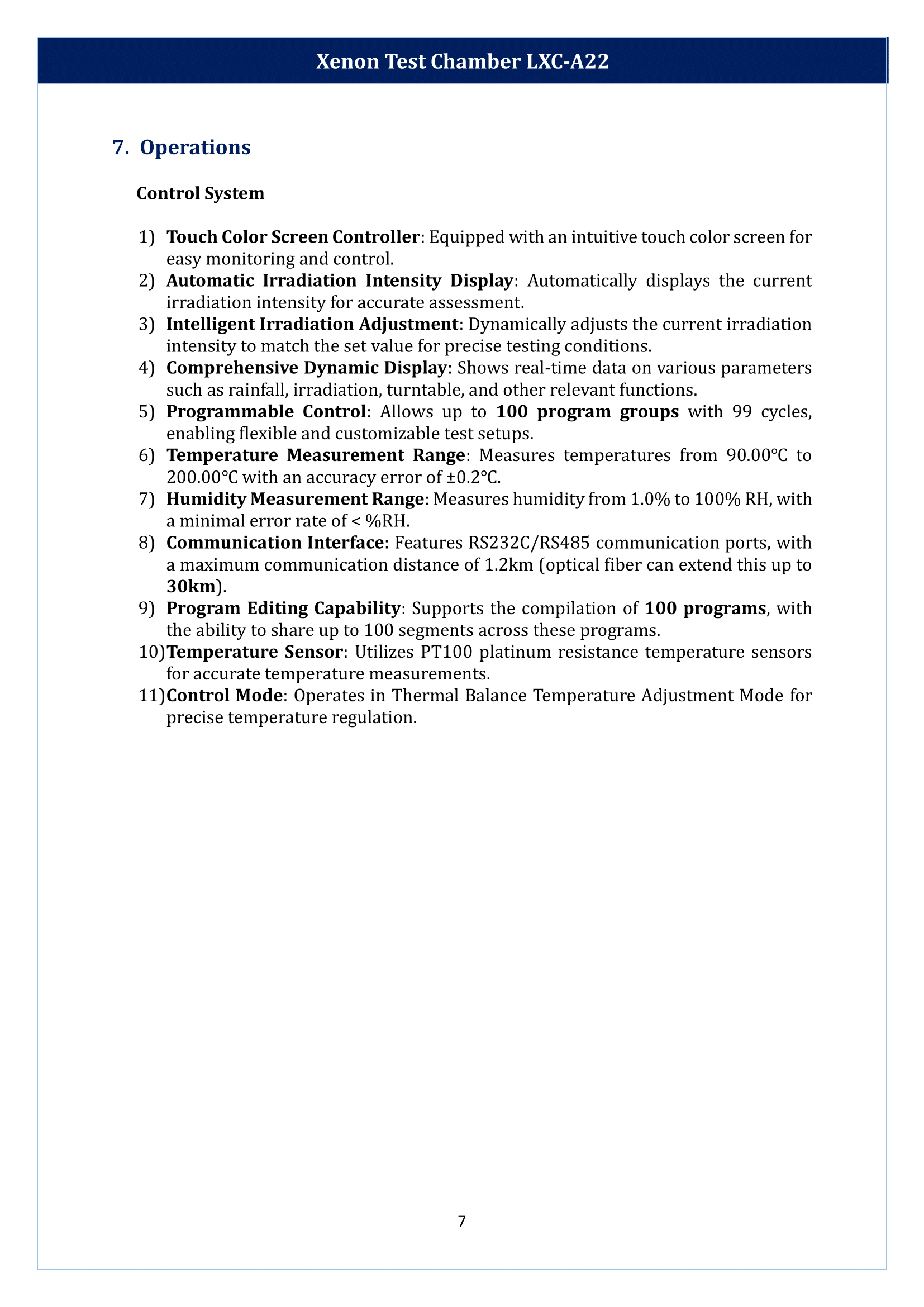 Xenon Test Chamber LXC-A22 Manual