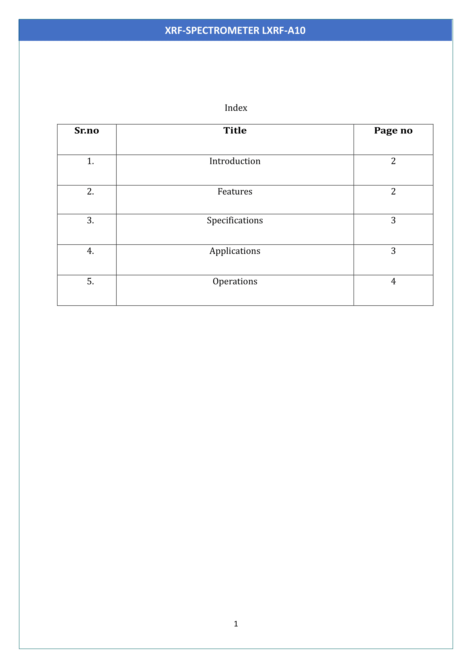 XRF-Spectrometer LXRF-A10 Manual