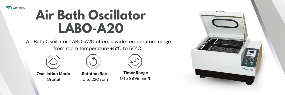 Air Bath Oscillator LABO-A20 | Rotation Rate : 0 to 220 rpm | Vibration Amplitude : 20 mm