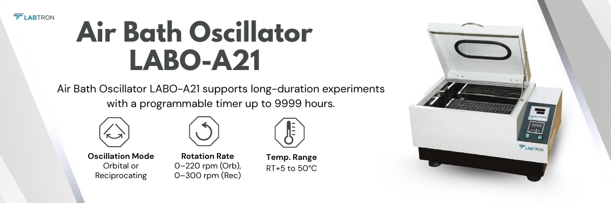 Air Bath Oscillator LABO-A21 | Type : Air Bath | Temperature Range : RT+5 to 50°C