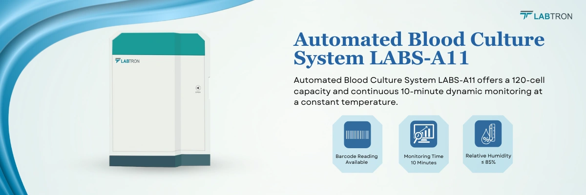 Automated Blood Culture System LABS-A11  Positive Results Alert	sound and color indication