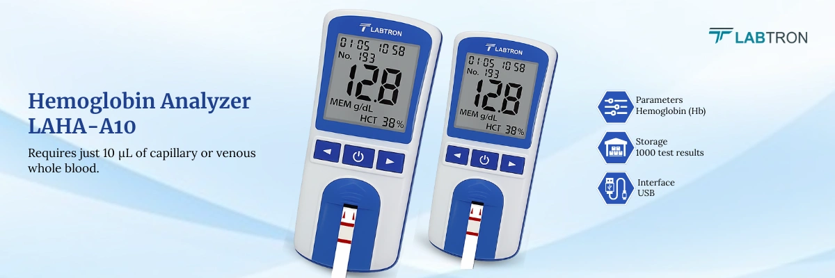 Hemoglobin Analyzer LAHA-A10 | Blood Sample Volume 10 μL | Blood Sample Material	Capillary /venous whole blood