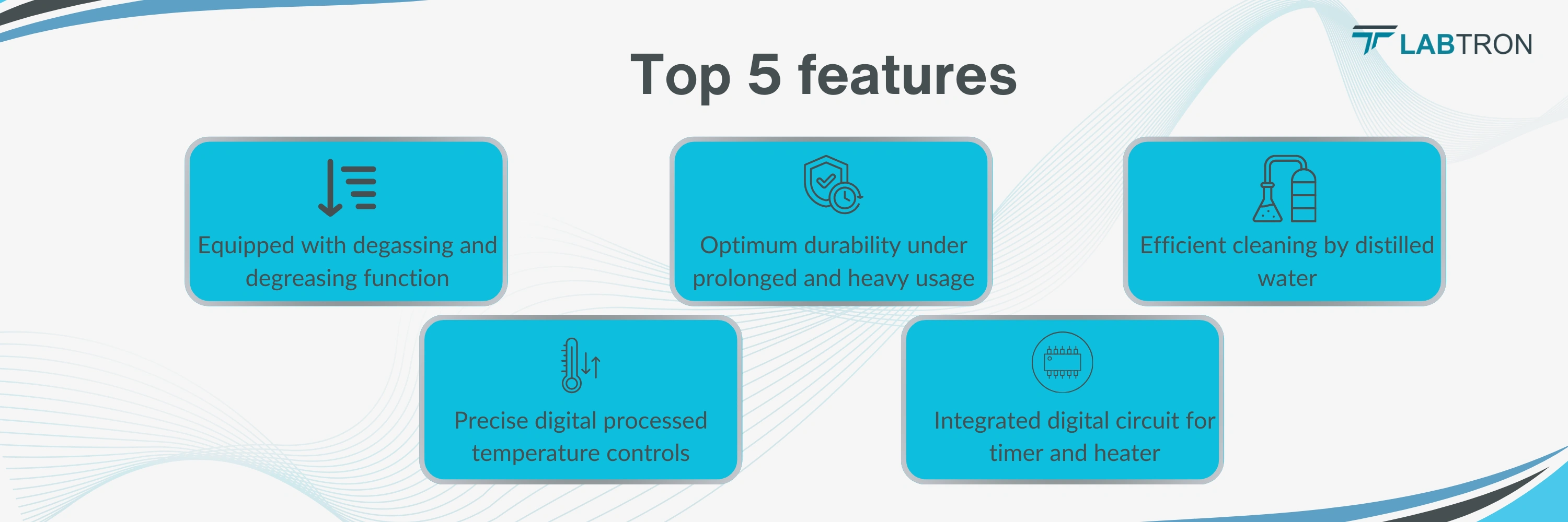 Auto lift Industrial Ultrasonic Cleaner LAIU-A10  |  Equipped with degassing and degreasing function  |  Optimum durability under prolonged and heavy usage