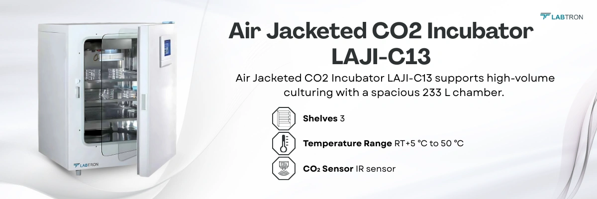 Air Jacketed CO2 Incubator LAJI-C13 | Chamber Volume : 233 L | Shelves : 3