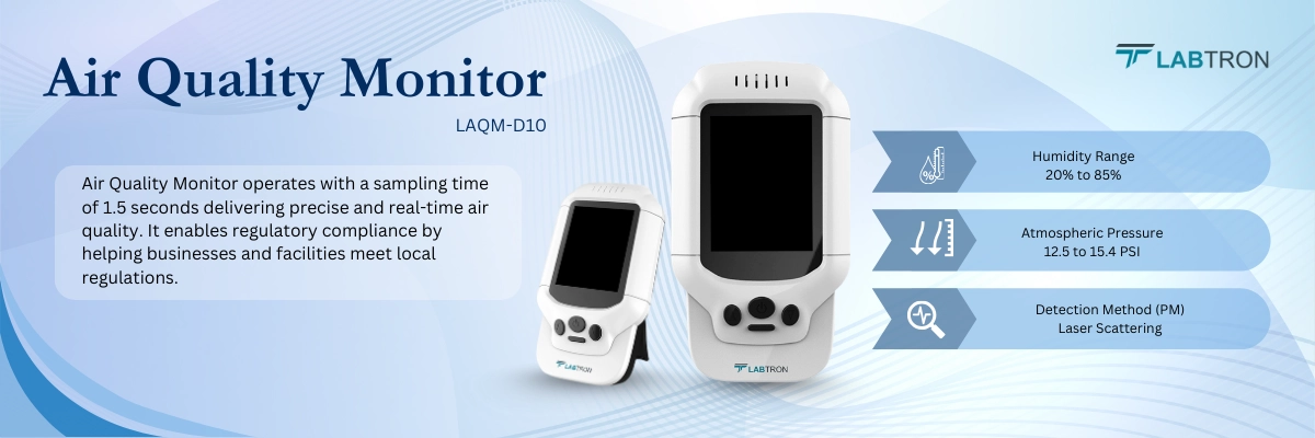 Air Quality Monitor LAQM-D10 | Humidity Range-20% to 85% | Atmospheric Pressure-12.5 to 15.4 PSI