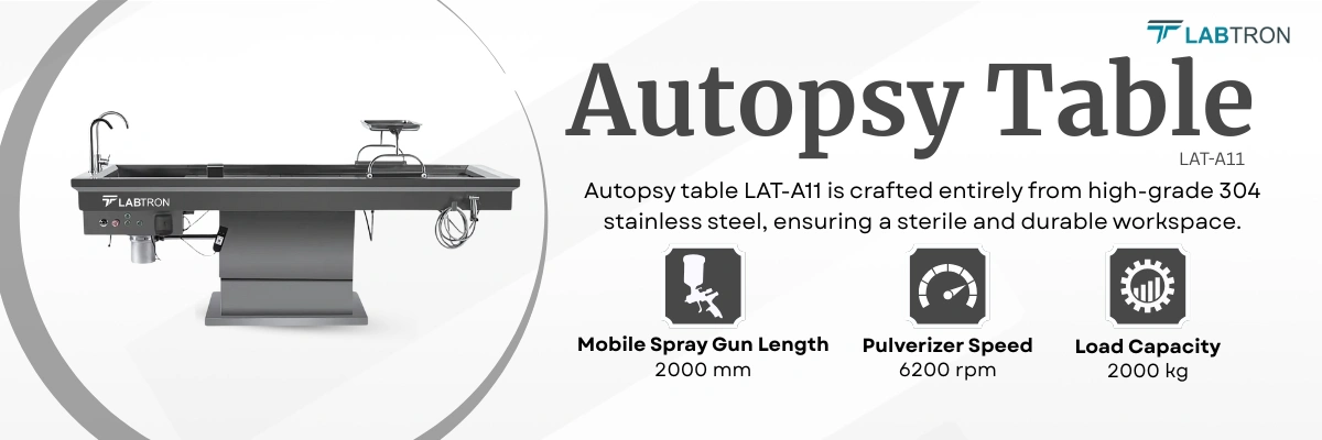 Autopsy Table LAT-A11 | 200mm mobile spray gun length | 6200rpm pulverizer