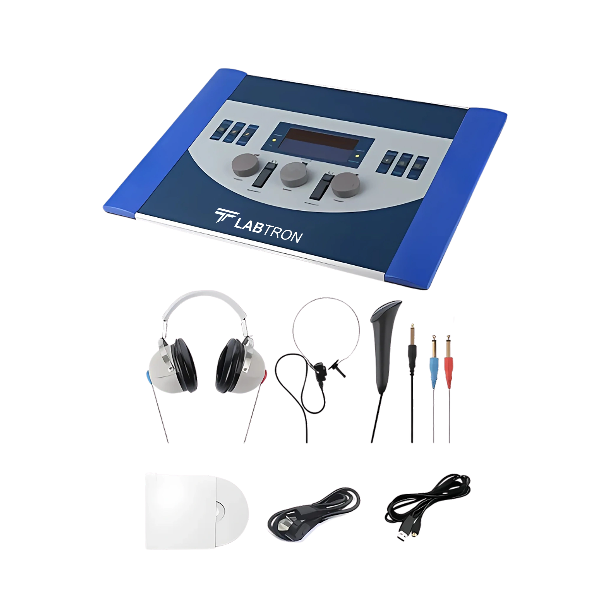 Audiometer LAUD-A10_Front view with accessories