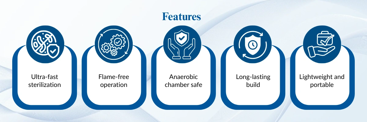 Bacti-cinerator loop sterilizer LBCS-A11 | Flame-free sterilization | Lightweight and Portable
