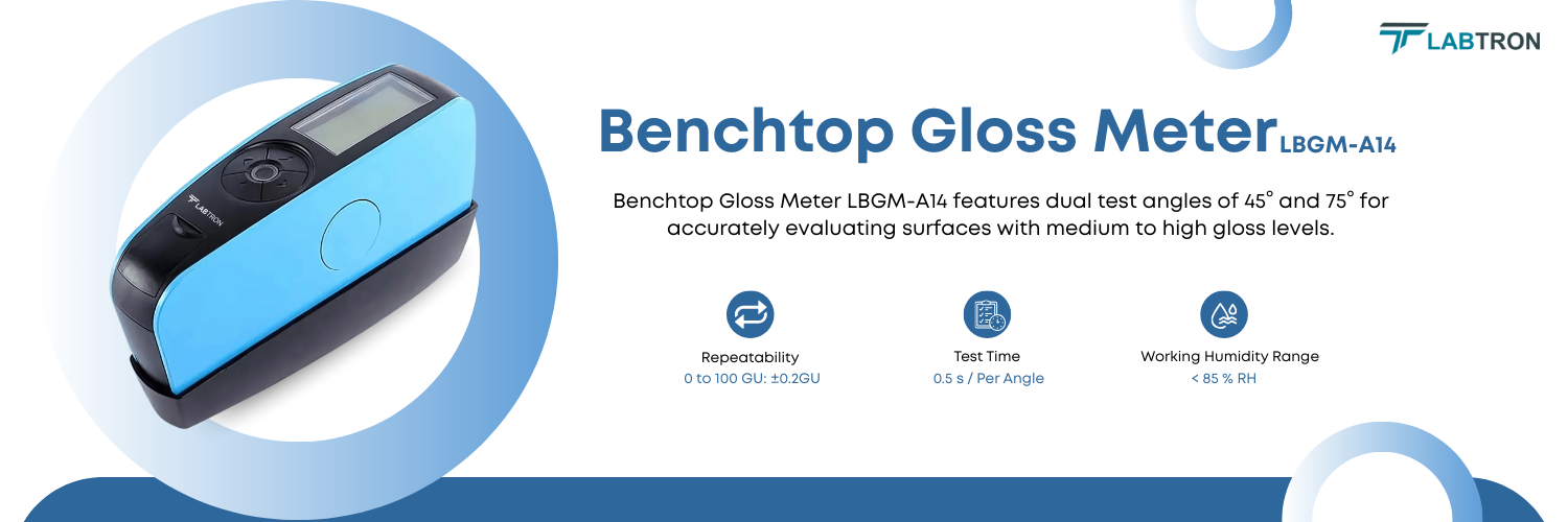 Benchtop Gloss Meter LBGM-A14 | Repeatability: 0 to 100 GU: ±0.2GU | Test Time: 0.5 s / per angle