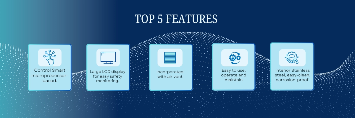 Biosafety Cabinet Class II A2 LBS2-A22 Large LCD digital display for ease of monitoring all safety parameters