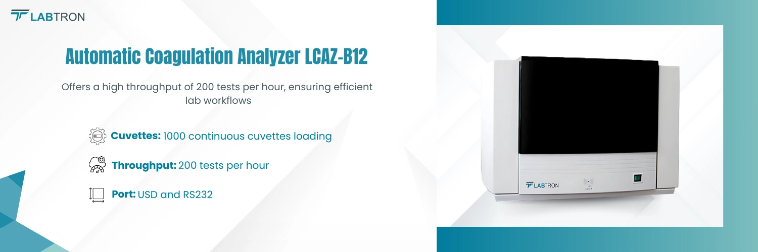 Automatic Coagulation Analyzer LCAZ-B12|Throughput 200 tests per hour| CV < 3%