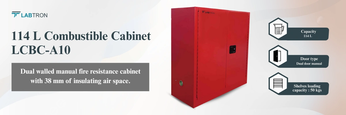 114 L Combustible Cabinet LCBC-A10 | Door type Dual door manual | Adjustable shelf 1