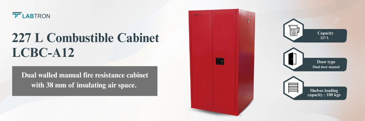 227 L Combustible Cabinet LCBC-A12 | Adjustable shelf 2 | Shelves loading capacity	100 kgs