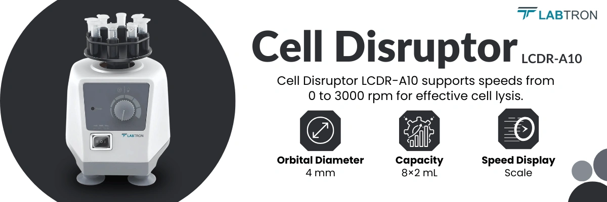 Cell Disruptor LCDR-A10 | Orbital Diameter: 4 mm | Capacity: 8×2 mL