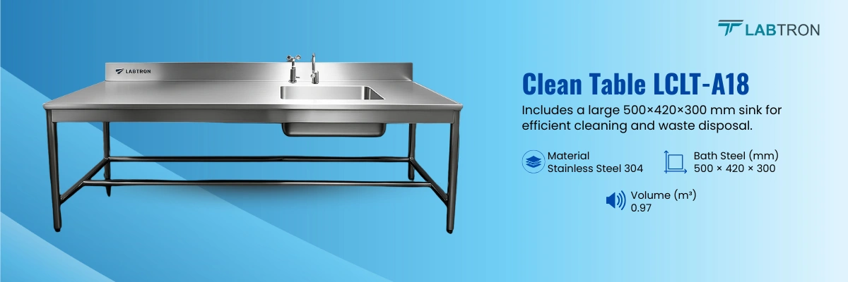 Clean Table LCLT-A18 | Efficient waste disposal | Stainless steel material