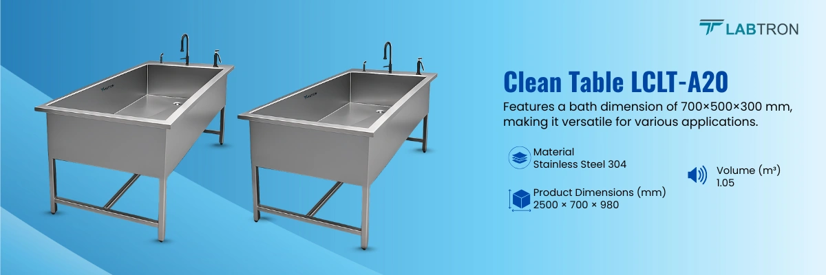 Clean Table LCLT-A20 | Spacious Bath size | Stainless steel material