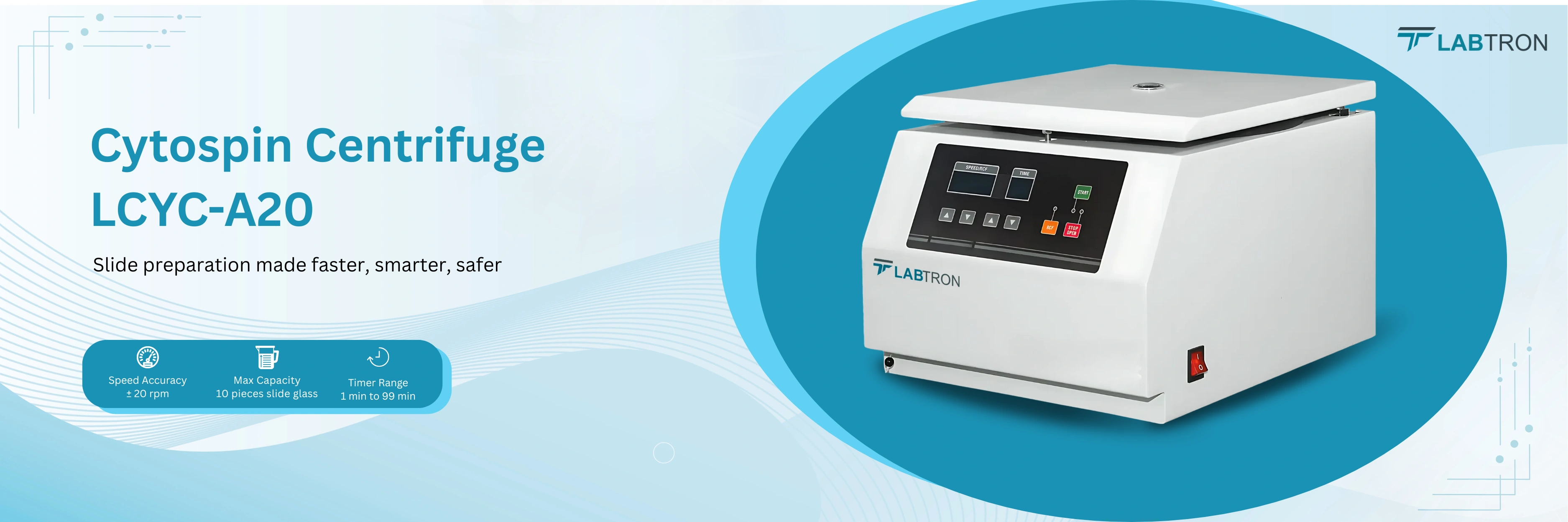 Cytospin Centrifuge LCYC-A20 | Max Speed 4000 rpm | Speed Accuracy ± 20 rpm