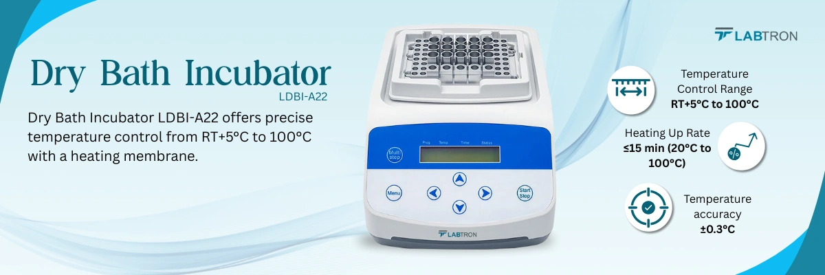 Dry Bath Incubator LDBI-A22 | Temperature Control Range RT+5°C to 100°C | Maximum temperature 100°C