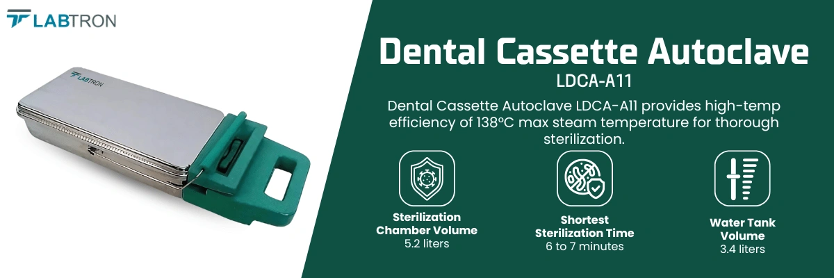Dental Cassette Autoclave LDCA-A11 | Shortest sterilization time | 3.4 L water tank volume