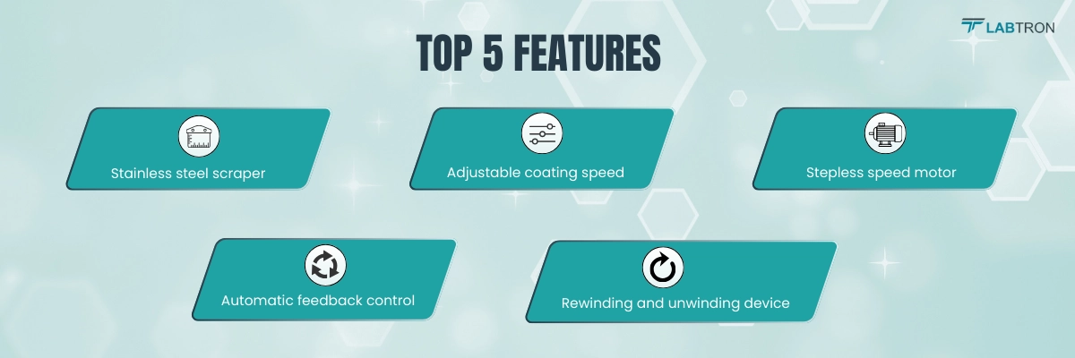 Doctor Blade Coating Machine LDCM-A10|Stainless steel scraper | Adjustable coating speed