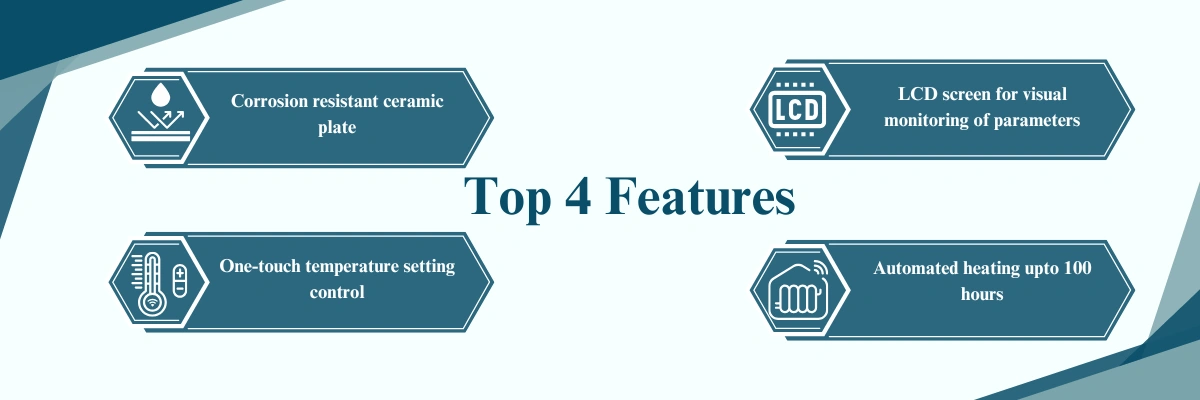 Digital hotplate LDHP-A10 | Corrosion resistant ceramic plate | LCD screen for visual monitoring of parameters