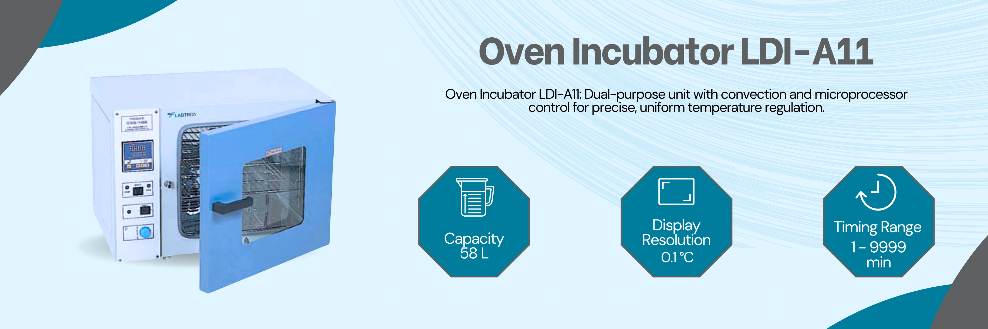 Oven Incubator LDI-A11 | Capacity 58 L | Display Resolution -0.1 °C