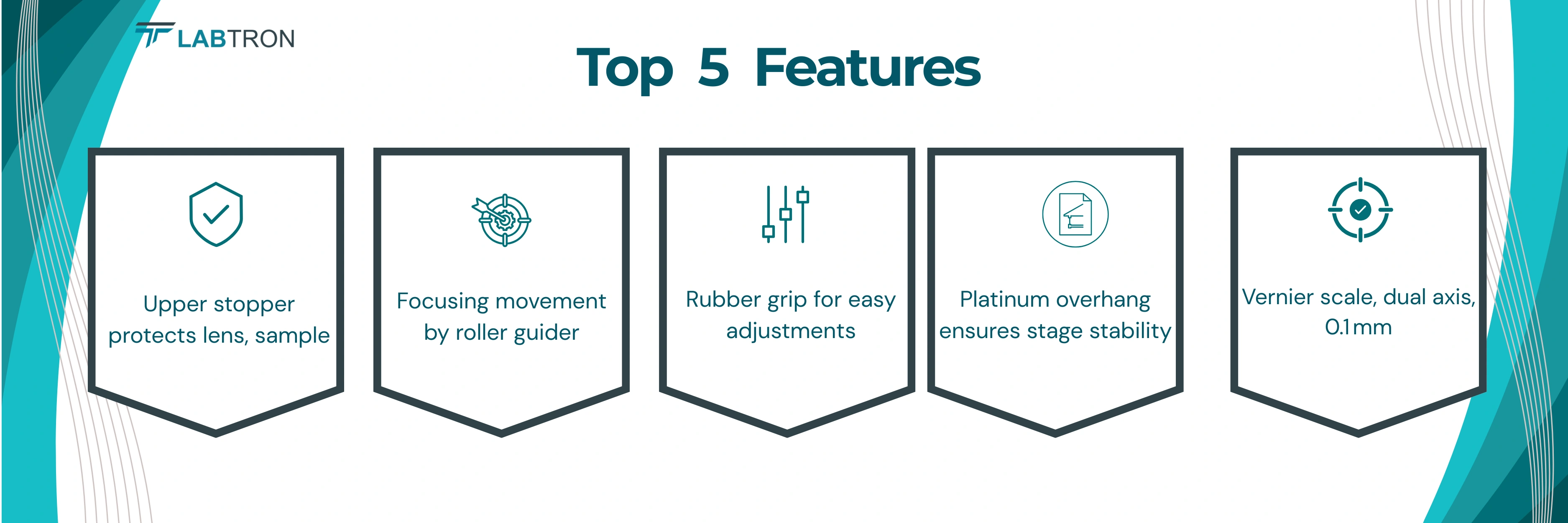 Digital Microscope LDM-E10 | Focusing movement by roller guider | Rubber grip around fine and coarse adjusting knob