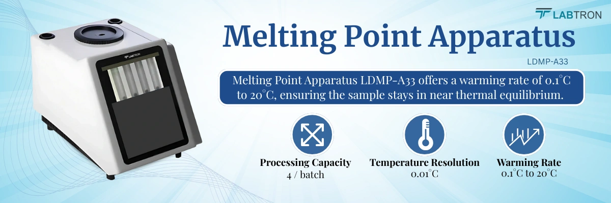 Melting Point Apparatus LDMP-A33 | Processing Capacity: 4 / batch | Temperature Resolution: 0.01°C