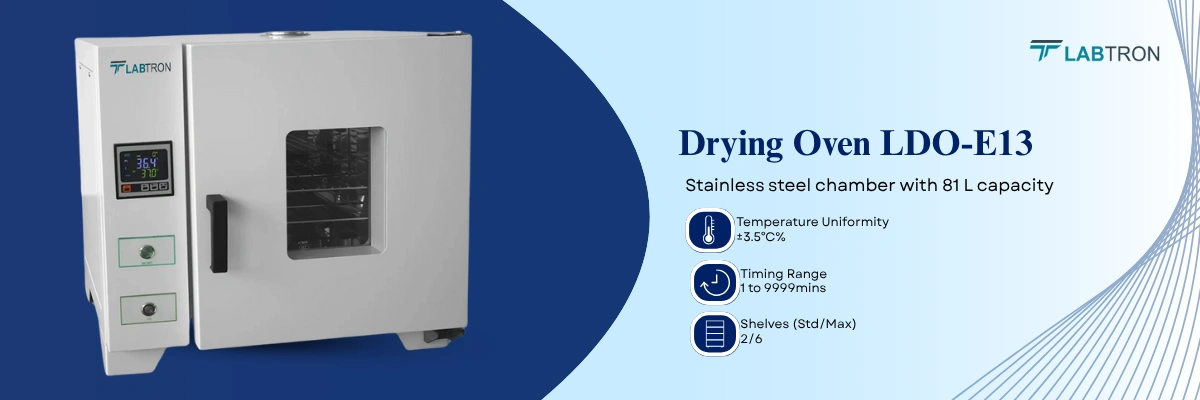 Drying Oven LDO-E13 | Timing Range - 1 to 9999mins | Shelves(Std/Max) - 2/6
