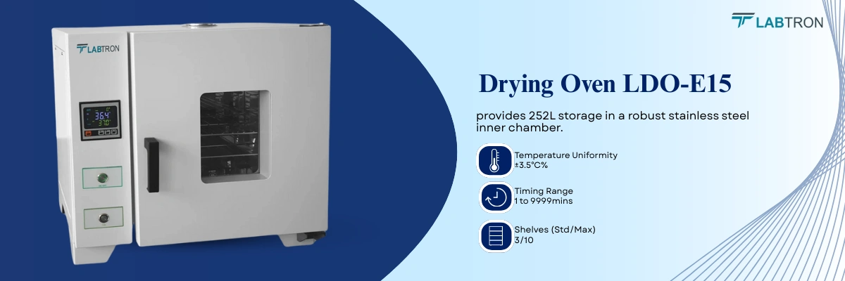 Drying Oven LDO-E15 | Temperature Uniformity - ±3.5℃% | Timing Range - 1 to 9999mins