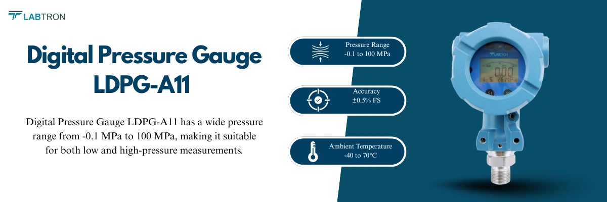 Digital Pressure Gauge LDPG-A11 | Pressure Range: -0.1 to 100 MPa | Accuracy: ±0.5% FS