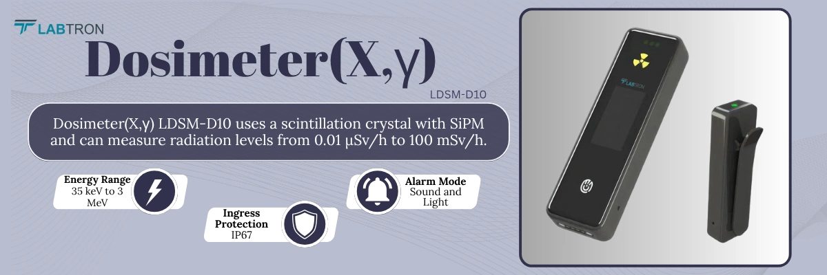 Dosimeter(X,γ) LDSM-D10 | Detector Type: Scintillation crystal + SiPM | Measurement Range: 0.01 μSv/h to 100 mSv/h